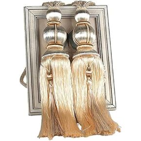 Paired Lantern Single Hanging Ball Tassels Curtains Buckle Sling Binding Lantern Tiebacks Handcrafted Braided Buckle Drapery Curtain Holdbacks Window Treatments for Home 2 Pack