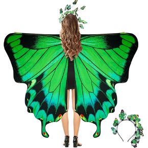 Butterfly Wings Shawl Costume Fairy Butterfly Wings Cape for Women Party Dress up Cosplay Halloween 69x57inch