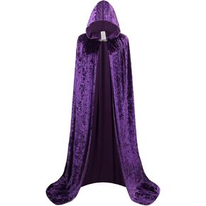 LMYOVE Womens Cape with Hood, Princess Hooded Cloak for Halloween Costume Cosplay, Velvet Capes Party Dress Up for Women