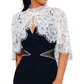 Jakawin Lace Capelets Wedding Shawl Wrap Illual Dary Bridal Bolero تجاهل للنساء