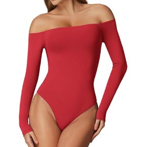 REORIA Womens Bodysuits Off Shoulder Double Lined Tank Going Out Fashion Tops 2025 Trendy