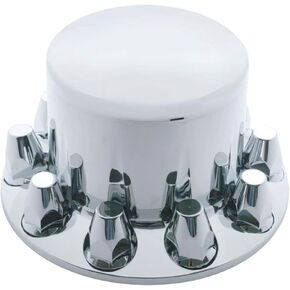 United Pacific Chrome Plastic Rear Axle Cover W/ Removable Hub Cap - 33Mm Thread-On Nut Cover