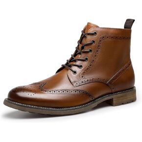 Men's Leather Boots with Brogue Design, Lace-Up Style, Composite Outsole