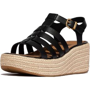 FitFlop Women's Platfforms Espadrille Leather Fisherman Wedge Sandals