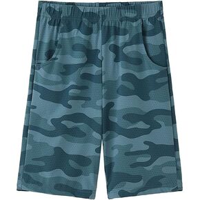 ACESTAR Boys Camouflage Athletic Shorts - Quick Dry Active Youth Printed Camo Core Mesh Sport Shorts with Pockets