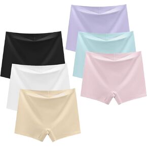 Teen Girls Seamless Boyshorts Underwear No Show Underpants Zero Feel Safety Panties for Dress Age 8-18