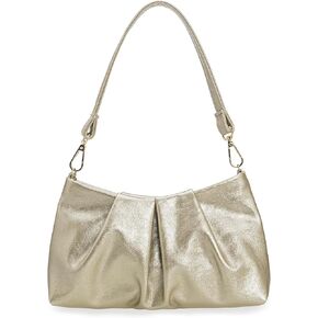 Pleated PU Clutch Evening Purse for Women Dressy Formal Faux Leather Shoulder Handbag