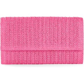 أكياس قابض Fozehlad Straw for Women Straw Beach Crossbody محفظة المنسوجة محفظة على كيس الكتف سلسلة