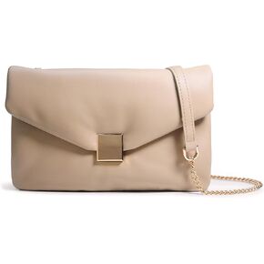 HOXIS Puffer Envelope Clutch for Women Vegan Leather Chain Shoulder Bag Party Purse