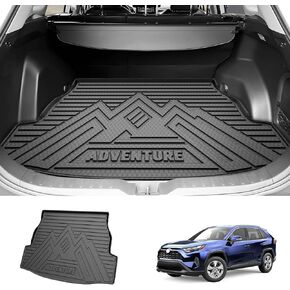حصيرة Trunk Trunk Powerty لـ Toyota RAV4 2019-2025 (تشمل الهجينة والبنزين) ، جميعها بديل لبطانة البضائع الخاصة بالشحن TPE لـ RAV4 الخلفي ، الأسود