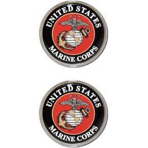 Elektroplate Officially Licensed Large United States Marine Corps Crest All Metal Emblem for SUVs/Trucks | Universal Fit at 3.5" x 3.5" | Weatherproof