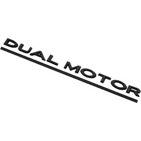 Dual Motor Emblem Sticker for Tesla Model 3 Model Y, ABS Underline Badge Letters Sticker for Car Rear Trunk Compatible with Tesla Model 3/Y/S/X Decals Decorative Accessories (Silver)