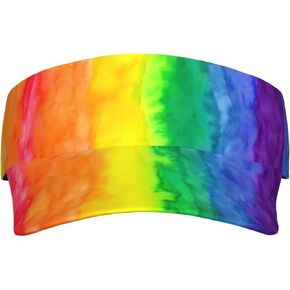 قوس قزح Pride Sport Sun Visor Hat القابلة للتعديل LGBT Summer Cap Caps للنساء الرجال