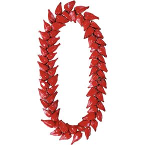 Ula Fala Samoan Necklace for Women Men, Ula Fala Necklace Hawaii Red Decor Beach Natural Necklace