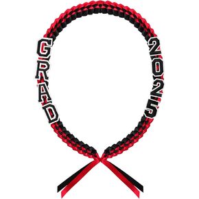 HELILTD 9PCS شريط التخرج يدويًا Leis Grad Class Of 2024 Double Loved Necklace Graduation Leis 2024 Black and Gold for Women and Men