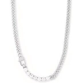 Whispering Meadows Eliana Jane Collection – 18K Gold Plated Tennis Necklace for Women, Waterproof Non-Tarnish Zircon Chain with Signature MM Padlock Clasp, Adjustable Luxury Jewelry Gift in Saudi Arabia