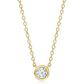Ross-Simons 0.15 Carat Bezel-Set Lab-Grown Diamond Necklace in 18kt Gold Over Sterling