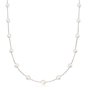 Ross-Simons 6-6.5mm قلادة محطة لؤلؤة مثقفة