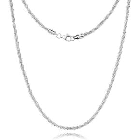 Silver Chain Necklace for Women, 2mm/3mm Box Chains for Women, 18/20 inch, Trendy Jewelry Gifts for Mom Friends