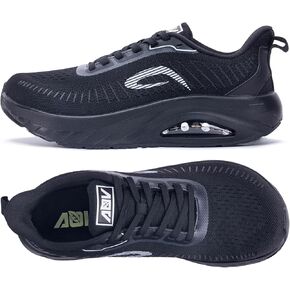 GANNOU Wide Toe Box Shoes for Men Arch Support Walking Shoes Plantar Fasciitis Orthotic Tennis Sneakers
