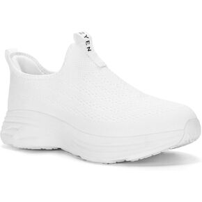 ZYEN Mens Walking Shoes Hands Free Non Slip Athletic Sneakers Lightweight Breathable Laceless Comfortable Tennis Sneakers Casual Travel Gym Work Shoe