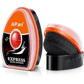 2 Pcs Shine Sponge Shoe Polish for Leather, Shoes and Boots, with Self Replenishing Reservoir, Total 2.4oz, Neutral Clear No Color