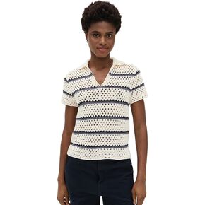 Vince Women's Macrame Stripe Henley Tee