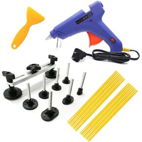 Car Auto Paintless Dent Repair Remover Tool Kits for Hail Damage Door Ding Removal Bridge Dent Puller Kit with Glue Gun and Glue Sticks (18pcs)