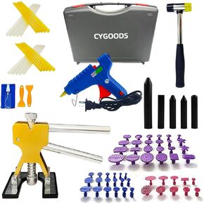 M16 Big Size Slide Puller Gold Lifter Toools Kit,Auto Dent Puller Kit,Car Bodywork Door Dings Remover,Paintless Large & Small Ding Hail Dent Removal Tools with Toolbox (XBLG100)