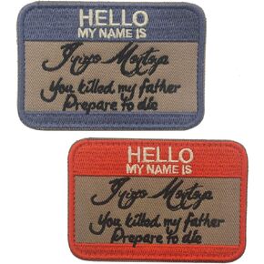 Antrix 2 Pieces Funny Hello My Name is Inigo Montoya Patch Military Emblem Badge Patch Hook & Loop Tactical Patch -3.15"x2"