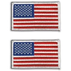 2 Pack Hero's Pride Tactical American Flag Patches - 3-3/8" x 2" Embroidered USA Uniform Emblem Patch - Sew On Designed for Military and Tactical Clothing - USA Flag with White Border (2 Pieces)