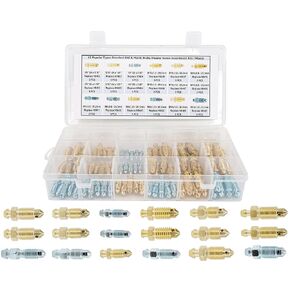 12-Type Brake Bleeder Screws - Bleeder Valve Kit, Fit for Ford, Dodge, Chrysler, Toyota - 90-Piece SAE & Metric Bleeding Screws