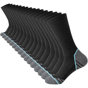 JOYNÉE 8 Pairs Mens Athletic Cushioned Crew Socks Moisture-Wicking Work Sport Socks for Running Basketball,Sock Size:10-13
