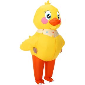 أزياء البط القابلة للنفخ في عيد الهالوين تفجير الأزياء للبالغين 3D Duckling Halloween Party Whood ، وتفجير الأزياء ل CARNIVAL COSPLAY