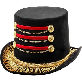 Dress Up America Ringmaster Hat for Adults - Circus Costume Accessory - Perfect Top Hat for Ring Master Costume Women - Lion Tamer Hat