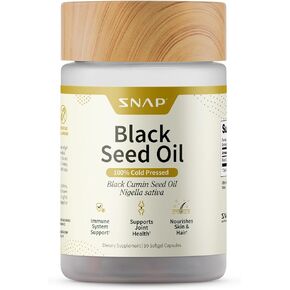 Black Seed Oil Capsules 100% Cold Pressed - Immune Support, Detox Aid, Inflammation Relief, Skin, Hair & Joint Health - Organic Black Cumin Seed, High Potency Nigella Sativa (90 Softgel Capsules)