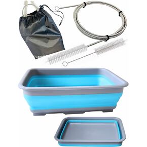 CPAP Cleaning Kit Hose and Mask for CPAP Hanger Dryer with 6.9 ft Thick Wire Brush, Collapsible Wash Basin, Compatible with 22mm and 15mm Hose, Extra Soft Bristles Cleaner CPAP Supplies