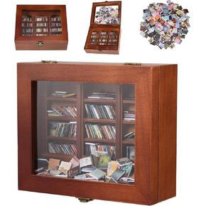 Anxiety Bookshelf for Stress Relieving, Miniature Bookcase Display Cabinet Including 330PCS Mini Books, Library Shelf, Innovative Ornaments, Creativity Decor Gifts for Lovers, Family and Friends