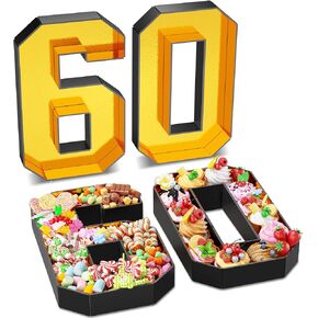 Paready 13.78 '' Clofboard Number 40 لـ Charcuterie ، Gold Black Number 40 Tray ، Food Food Number 40 Box Flower Candy Cupcakes Container for 40th Anniversary Party Decoration