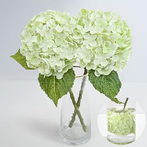 Martine Mall 3pcs 21in tynangea الزهور الاصطناعية ، اللاتكس الحقيقي لللمس الكوبية النابض بالحياة الكوبية الكبيرة لترتيبات الحفلات ديكور المنزل باقات الزفاف (الأزرق)