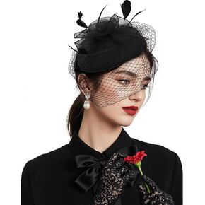 Zando 2025 Mesh Ken-Tucky Derby Fascinators Hats for Women Girls with Clip and Headband Vintage Wedding Church Tea Party Hats