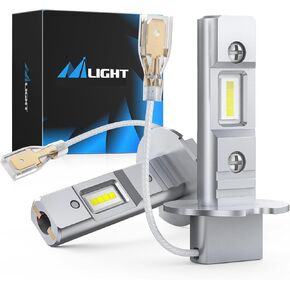 Nilight EF2 H3 LED LED مصابيح ضوء 250 ٪ السطوع 6000K أبيض بارد 1: 1 مصغرة استبدال الهالوجين H3 LED LID.