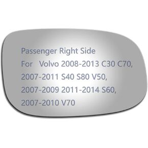 JZSuper Side Mirror Glass Fit for Volvo 2008-2013 C30 C70 ، 2007-2011 S40 S80 V50 ، 2007-2009 2011-2014 S60 ، 2007-2010 V70 PRACK SIDE SIDE PLASS