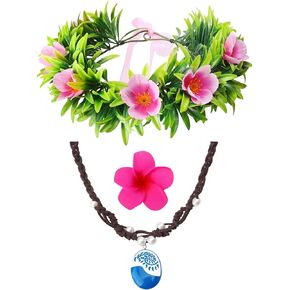 Princess Costume Accessories Set for Women,Flowers Garland Headband Flower Clips Necklace Dress Up Accessories