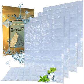 WAQIWARON Dry Ice Packs for Shipping Frozen Food, Coolers, & More - Reusable Gel Ice Packs