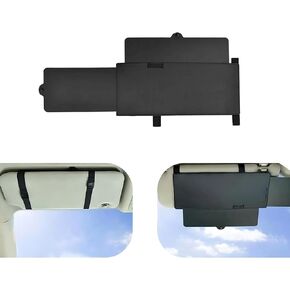 1 PC Car Car Retractable Sun Lotor Extender ، 12.2 "× 5.1" ملحقات حماية العين متعددة الوظائف المضادة للوهج ، لوحة الحاجز العمياء من أشعة الشمس ، Universal for Cars (أسود)