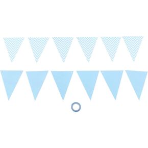 Gloglow Pennant ، Bunting Pennant Triangle Rainbow Flag Bunting for Summer Party and Festival Classroom Decoration (Blue)