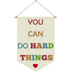 Positive Quotes Kids Room Wall Decor Hanging Pennant Flag Banner Positive Affirmation for kids Boys Girls Bedroom Playroom Nursery Inspirational Gifts Christmas Birthday Gift Cotton Linen