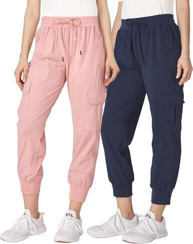 Ultra Performance Cargo Jogger Pants for Women 2 Pack Womens Hiking Pants Quick Dry Stretch Lightweight Cargo Joggers in Saudi Arabia