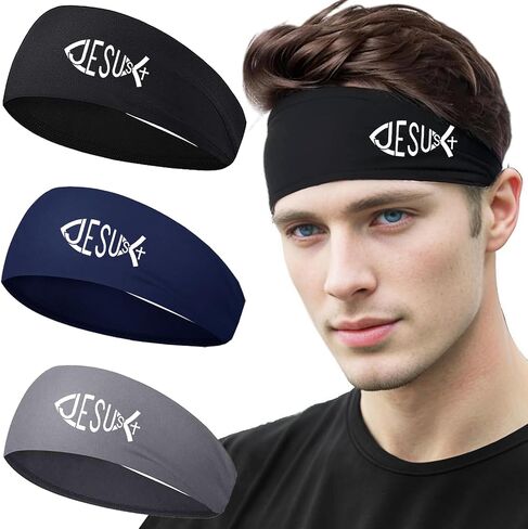 3pcs عصابات الرؤوس للرجال العصابات العرق الرياضية عرق العرق للرجال تجريب يدير عصابات الرؤوس للرجال in Saudi Arabia